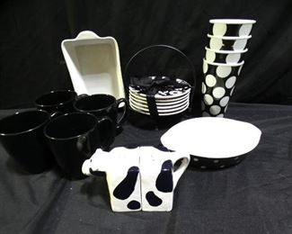 Black & White Polka Dot Mugs, Plates, & More