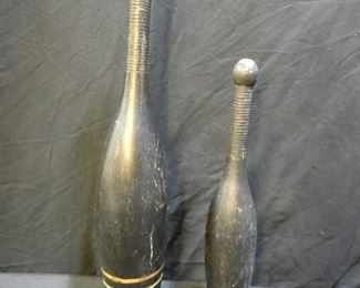 Pair Vintage Wooden Juggling Exercise Circus Pins