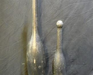 Pair Vintage Wooden Juggling Exercise Circus Pins