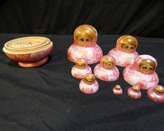 3 Wooden Nesting Doll Sets