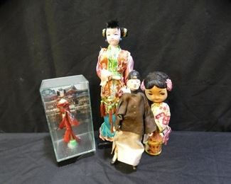 4 Vintage Asian Dolls & Figurines