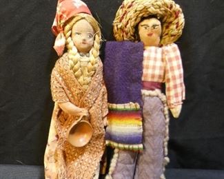 3 Vintage Guatemalan & 2 Mexican Dolls