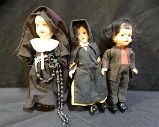 3 Vintage Composite Dolls