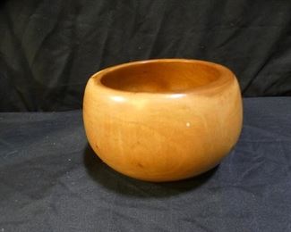 Hand Turned Cherry Bowl & Porcelain Planters
