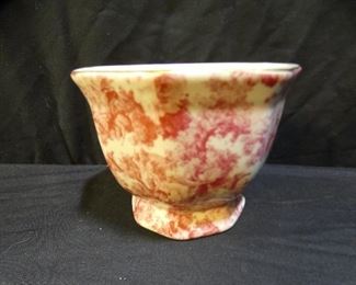 Hand Turned Cherry Bowl & Porcelain Planters