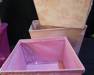 5 Pink Totes / Storage Containers