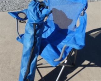 Two Blue Folding Ozark Trail Camping Chairs