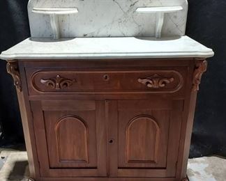 Antique Victorian Marble Top Dry Sink