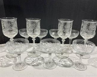 Orchid by Heisey Wine Glasses and Champagne Sherbert Glasses