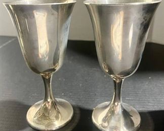 Pair of Vintage Gorham Sterling Silver Water Goblets