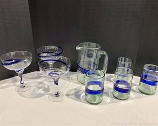 Royal Blue Swirl Glass Collection