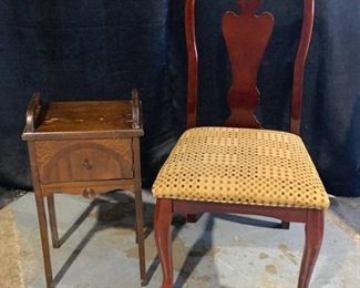 Vintage Telephone Table and Splat Back Chair