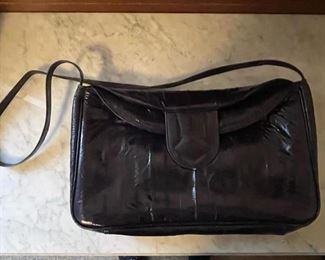 Vintage Black Eel Skin Handbag