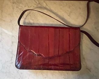 Vintage Red Eel Skin Handbag 