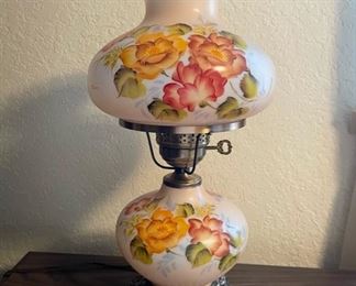Vintage Floral Parlor Lamp
