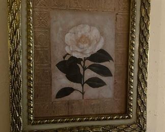 Framed White Rose Art