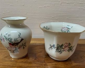 Lenox Serenade Cache Pot & Vase Hand Decorated with 24k Gold