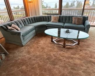 Blue Mid-Century Sectional - Van Winkles Interiors 