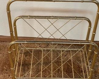 Vintage Brass Magazine Stand