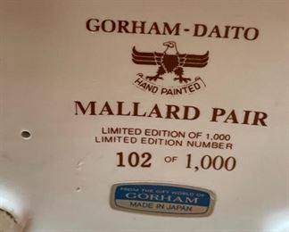 Vintage Gorham Daito "Mallard Ducks " Hand Painted Porcelain LE #102/1000