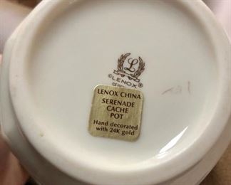 Lenox Serenade Cache Pot Hand Decorated with 24k Gold