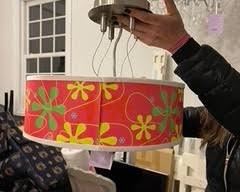 Light Fixture Flush Mount Retro Pink