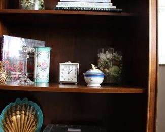 Books, Clock, Covered Dish, Vases
