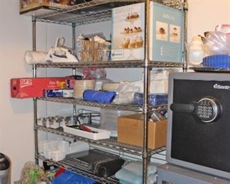 Metal Shelving with Supplies