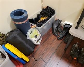Exercise Mat, Sleeping Bag, Float BOards, No Fly Sleeping Bag, Shoes, Boots, Bags