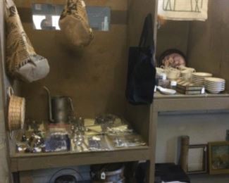 Vintage milk jugs from J B Sandoval and vintage flatware