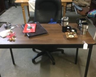 Office table, chair and accessories 
