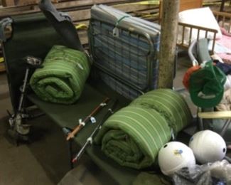 Cots, cushions, trolling motor, floater, stainless steel grill