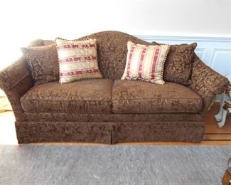 Hickory brown velvet 78" loveseat ( $ 750 )