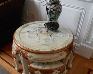 5 piece asian tea table set (as found)  ( $ 175 )