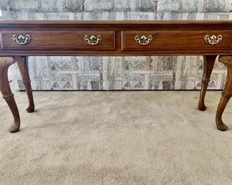 Traditional 2 Drawer Sofa Table, as is