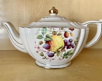 Vintage Teapot with Fruit Motif by Sadler, England