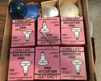 Lot of (12) Long Life 75 Watt Indoor Bulbs, & a Couple of Blue & White