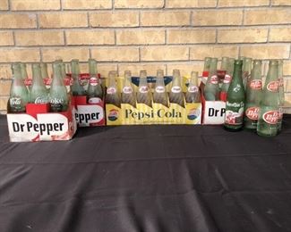 Vintage Dr. Pepper & Pepsi Cola Bottles
