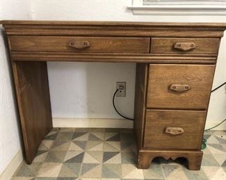 Vintage Solid Oak Desk
