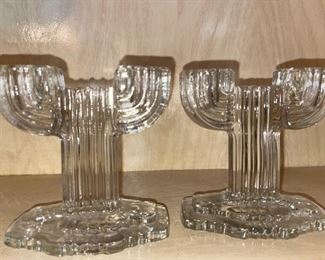 2 Crystal Double Candlesticks