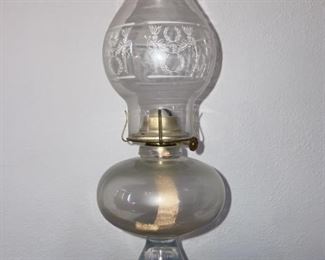 Vintage Kerosene Clear Glass Oil Lamp