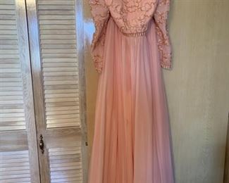 Mike Benet Formal Vintage Pink Sequin Evening Gown