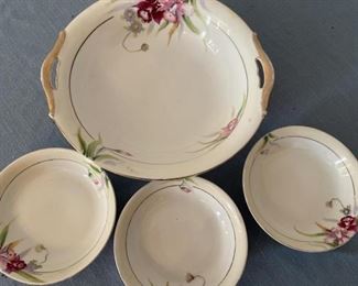(4) Antique Nippon Hand Painted Berry Bowl Set