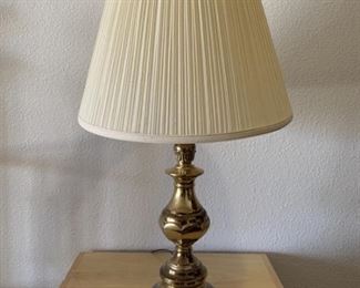 Vintage Brass Lamp with Accordion Shade