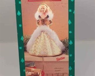 1995 Happy Holidays Barbie Stocking Hanger New
