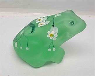 Fenton For Lenox Hand Painted Green Frog
