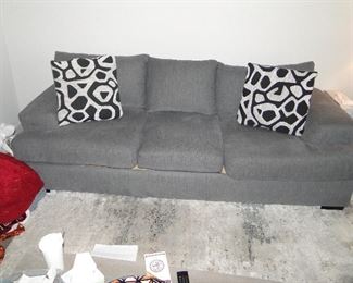 Raymour & Flanagan Gunmetal grey sofa 99x41" $350