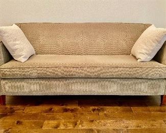 @Three years old sofa in a pale olive green, by LaZBoy 79” long $580.00