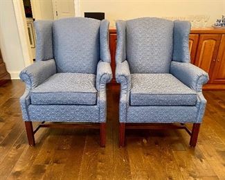 Two light blue upholstery wingback chairs by Hammary (a LaZBoy Company)
$175.00 each