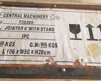 6" Jointer with stand, still in box